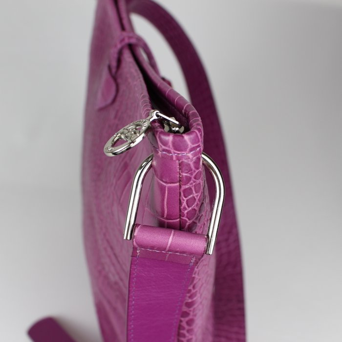 Longchamp - Bolso de hombro de piel con relieve de cocodrilo