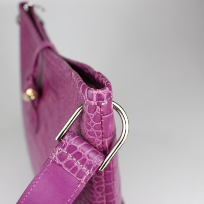 Longchamp - Bolso de hombro de piel con relieve de cocodrilo