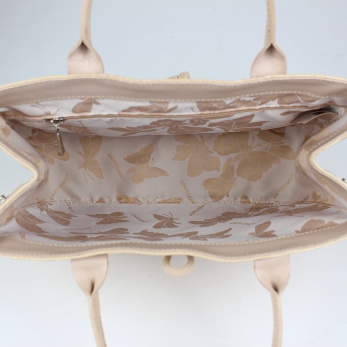 Longchamp – Bolso Tote de cuero beige