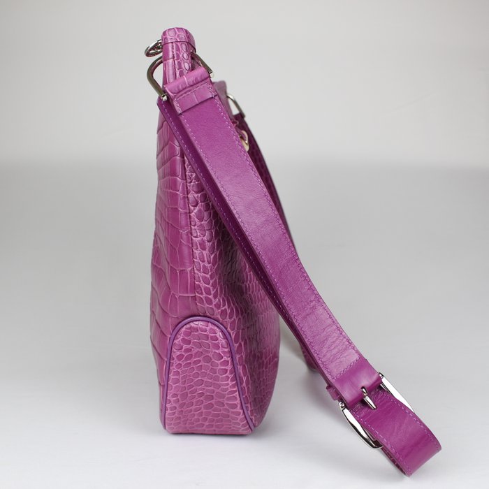 Longchamp - Bolso de hombro de piel con relieve de cocodrilo