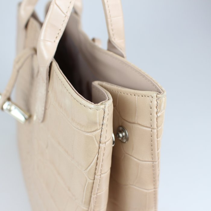 Longchamp – Bolso Tote de cuero beige