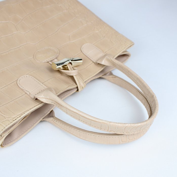 Longchamp – Bolso Tote de cuero beige