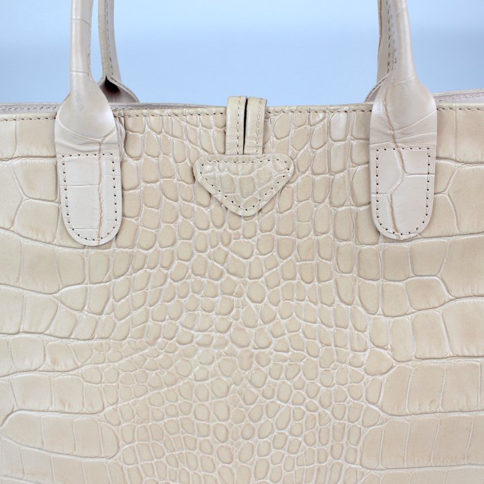 Longchamp – Bolso Tote de cuero beige