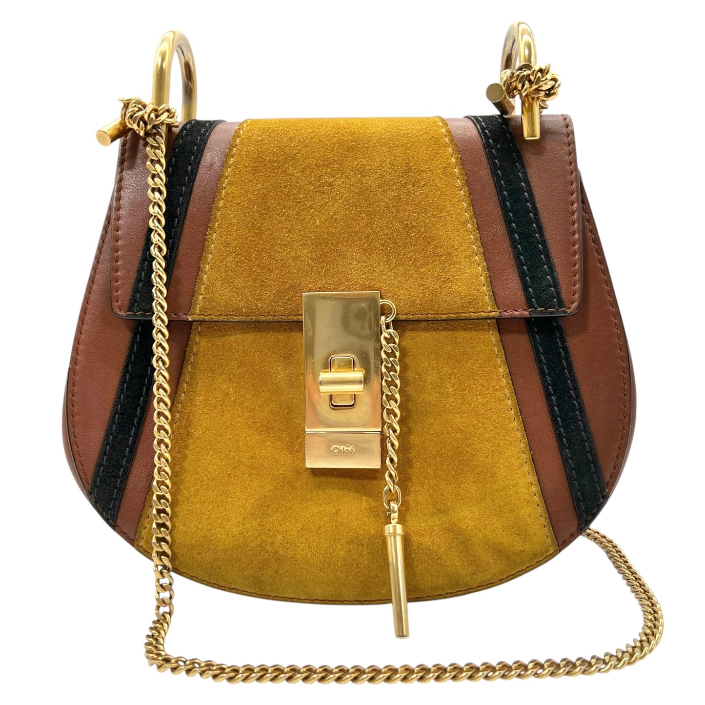 Chloé Drew Mini Patchwork de piel y ante