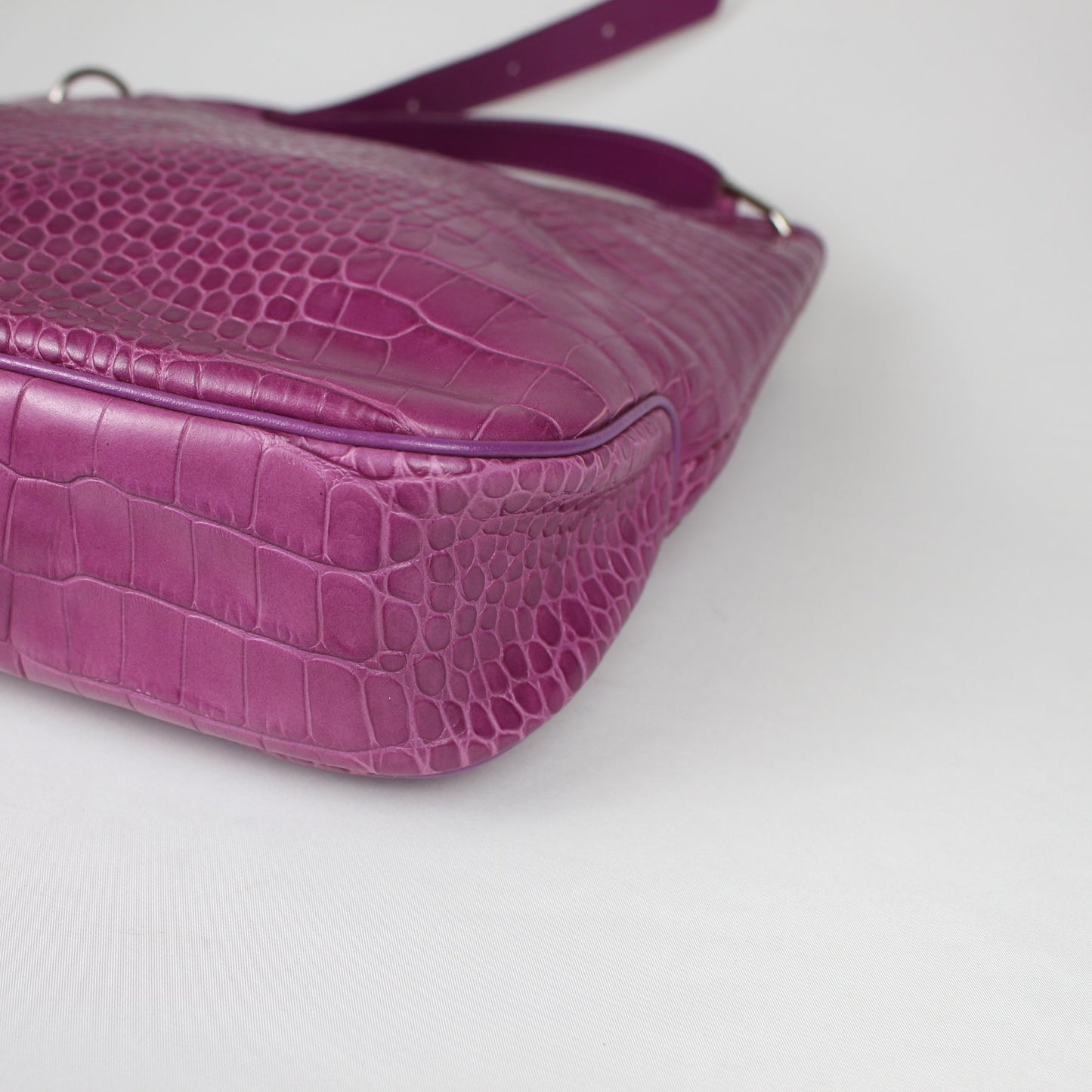 Longchamp - Bolso de hombro de piel con relieve de cocodrilo