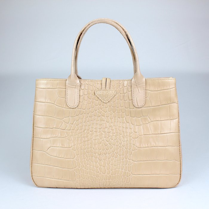 Longchamp – Bolso Tote de cuero beige