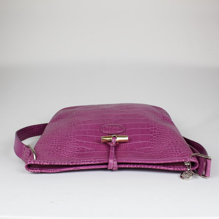 Longchamp - Bolso de hombro de piel con relieve de cocodrilo