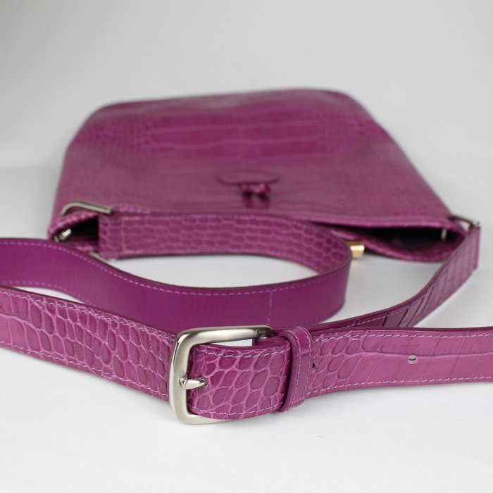 Longchamp - Bolso de hombro de piel con relieve de cocodrilo