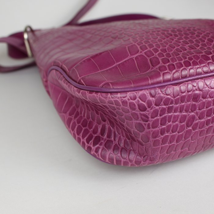 Longchamp - Bolso de hombro de piel con relieve de cocodrilo