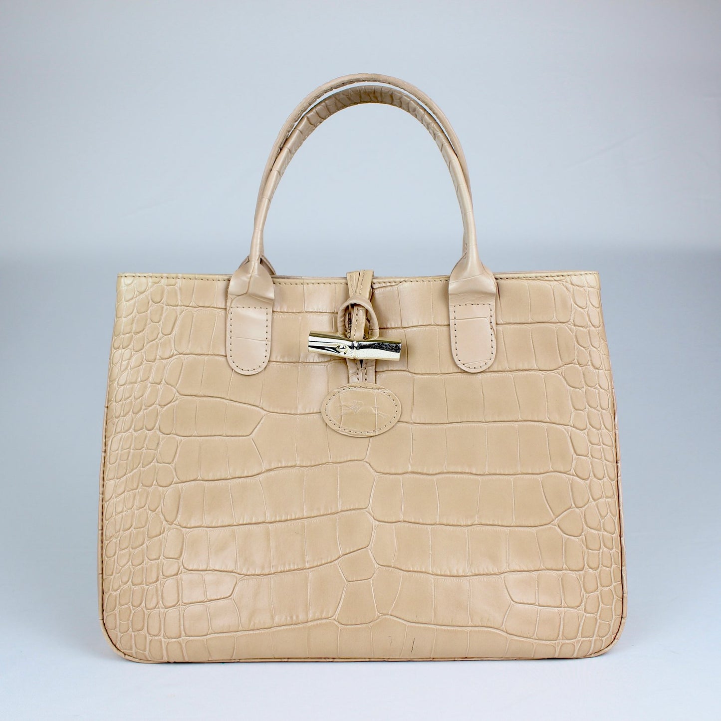 Longchamp – Bolso Tote de cuero beige
