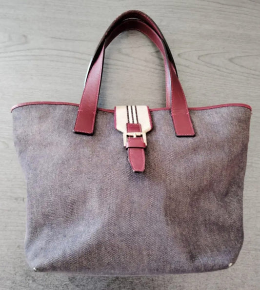 Burberry - Bolso de hombro lona vaquera azul