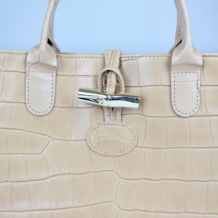 Longchamp – Bolso Tote de cuero beige