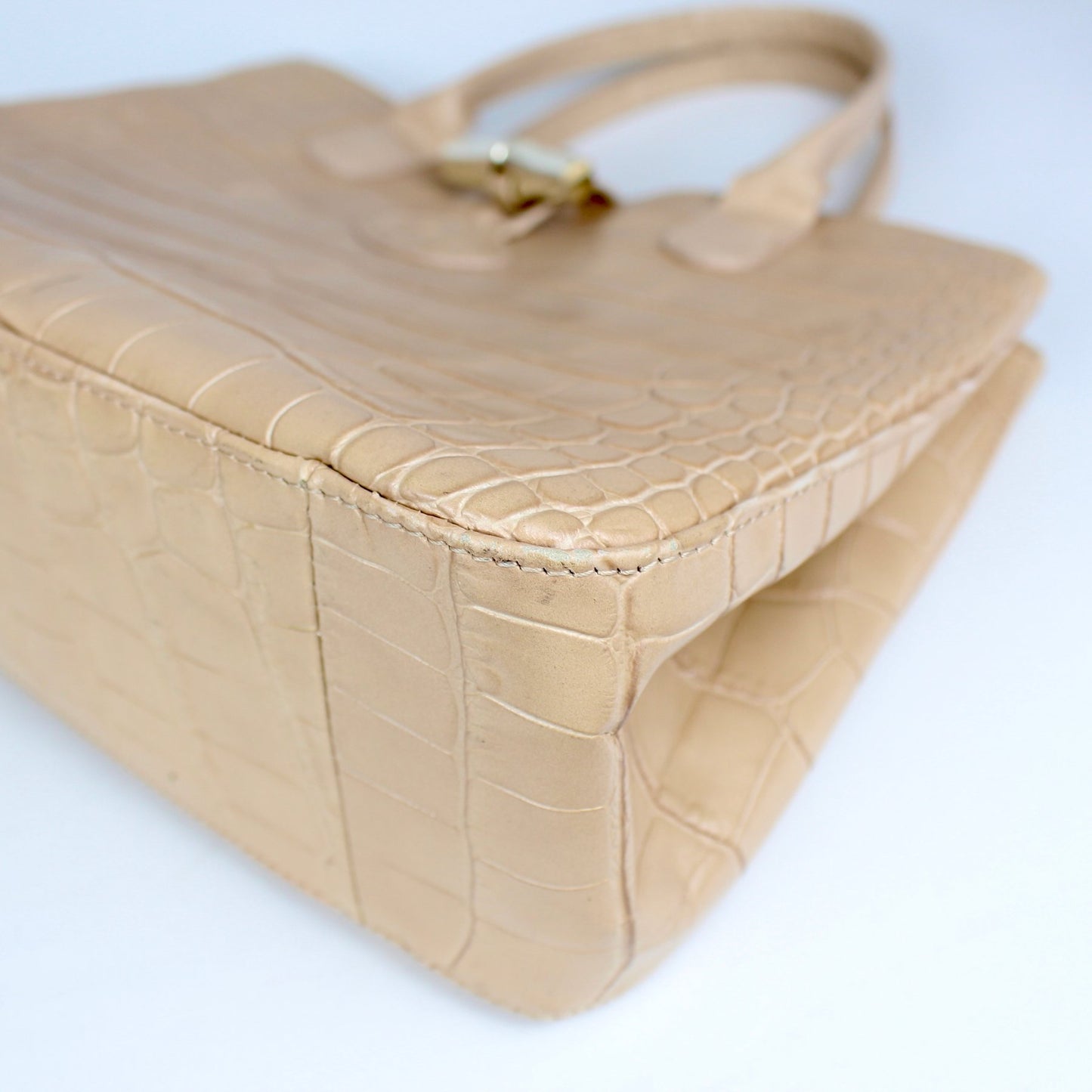 Longchamp – Bolso Tote de cuero beige