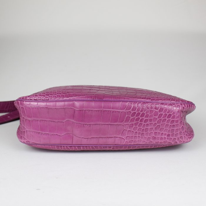 Longchamp - Bolso de hombro de piel con relieve de cocodrilo