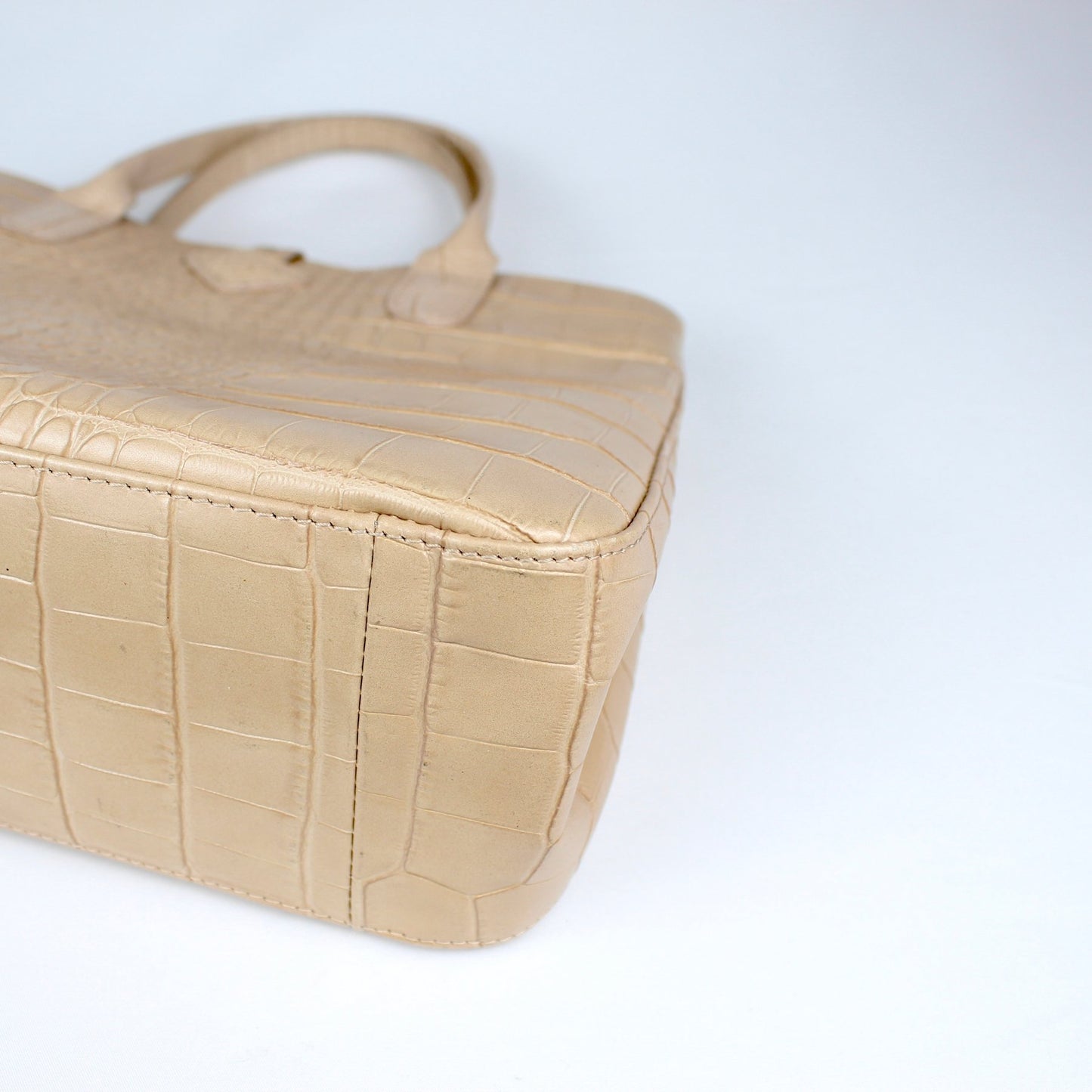 Longchamp – Bolso Tote de cuero beige