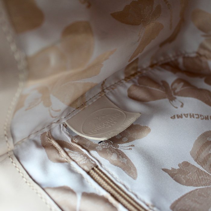 Longchamp – Bolso Tote de cuero beige