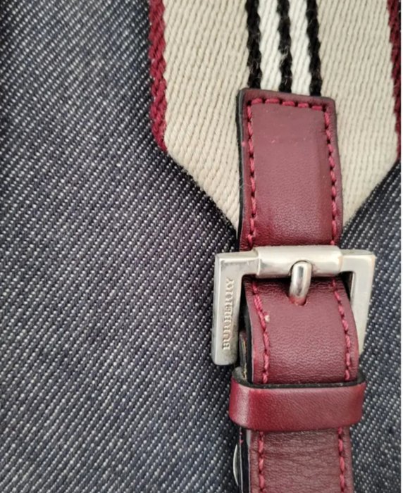 Burberry - Bolso de hombro lona vaquera azul