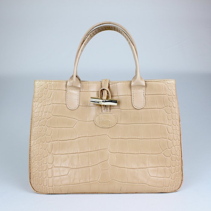 Longchamp – Bolso Tote de cuero beige