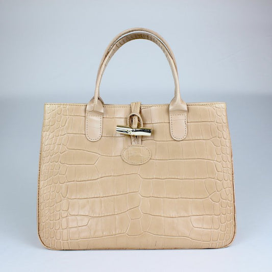 Longchamp – Bolso Tote de cuero beige