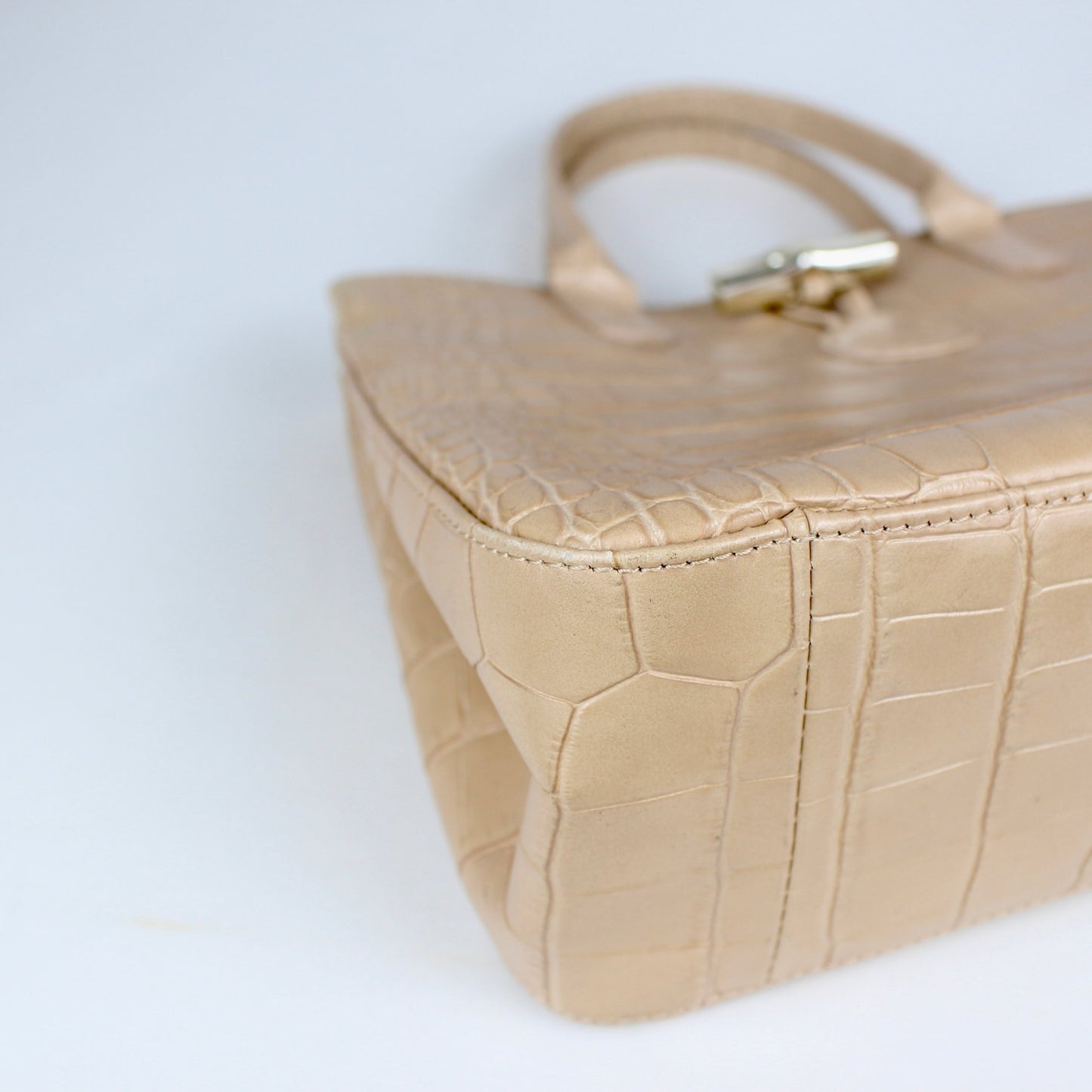 Longchamp – Bolso Tote de cuero beige