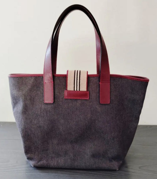Burberry - Bolso de hombro lona vaquera azul